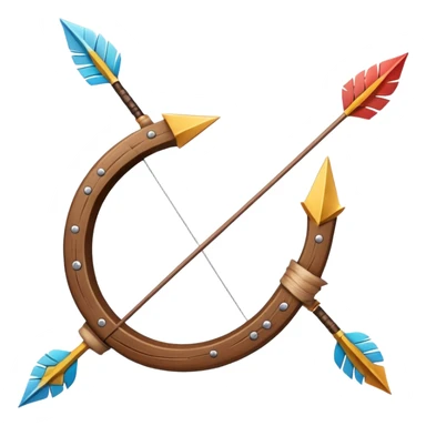 Arrow frozen mid-release, bow vibrating sticker