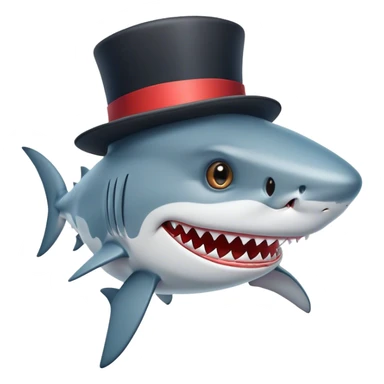 Shark with a top hatuuu sticker