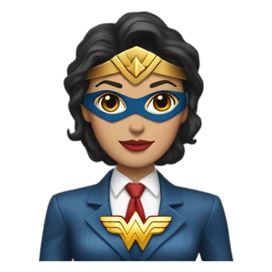 Wonder Woman wearing a business suit instead of superhero costume  sticker