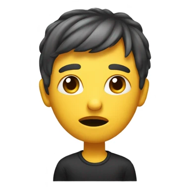 An emoji on its side looking at screen from the corner of their eye. sticker