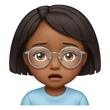 bllack baby girl crying with glasses sticker