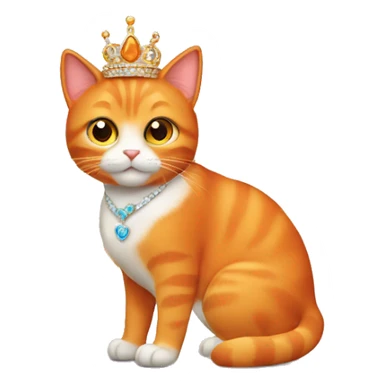 All orange cat with tiara sticker