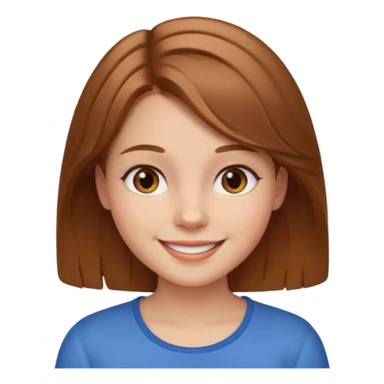 Emoji de chica con piel clara y cabello café claro sticker