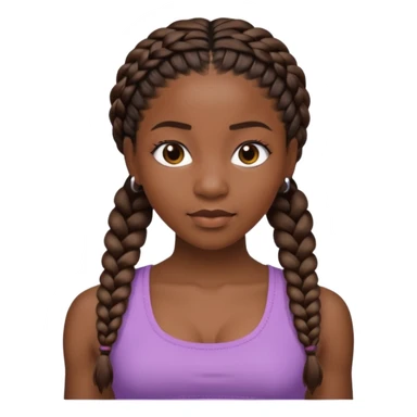 a black woman with braids with a crop top sticker