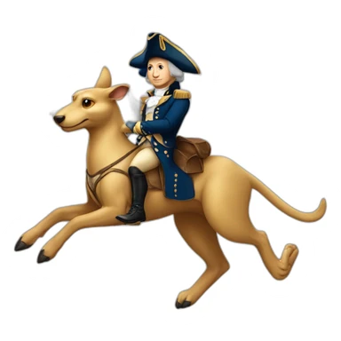 George Washington riding a kangroo with wings sticker