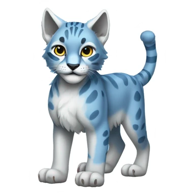 A blue lynx cub full body sticker