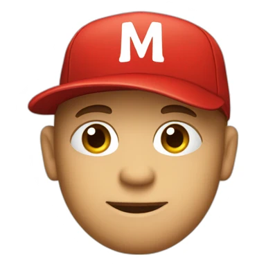 Red letter M with a cap sticker