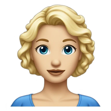 une femme blonde aux yeux bleus avec la robe sticker