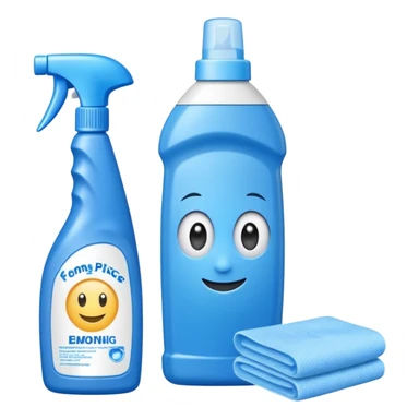 cleaning product and rag sticker