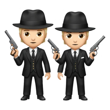 2 mafia members guns sticker