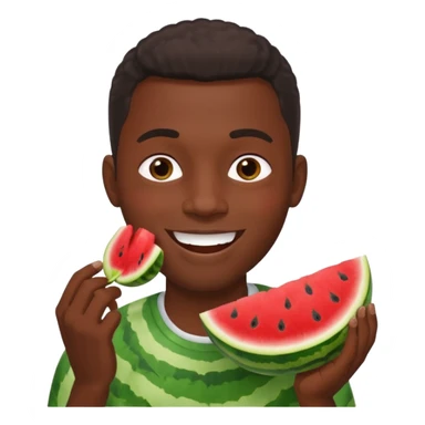 Black man eating watermelon sticker
