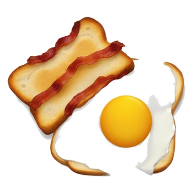 “Two fried eggs, crispy bacon, and buttered toast on a plate.” sticker