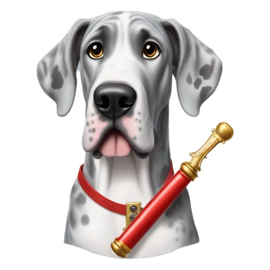 Merle grey Great Dane with a nutcracker  sticker