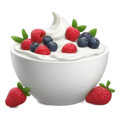A cute yogurt bowl with fruts  sticker