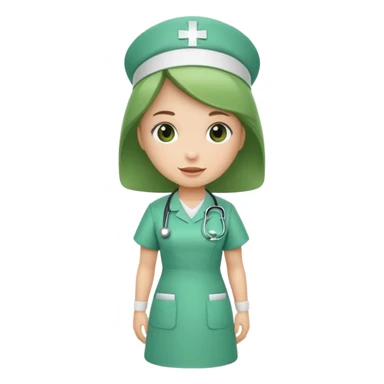 green dressed nurse sticker