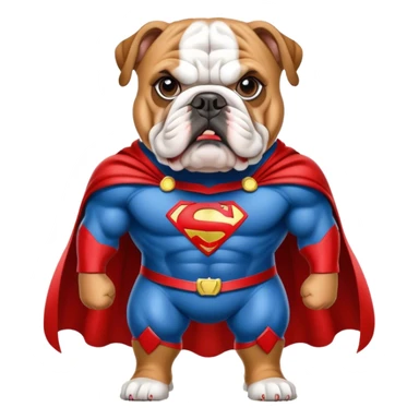 bulldog ingles traje super héroe sticker