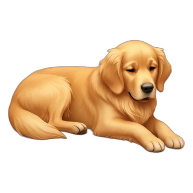 golden retriever lying down on the back  sticker
