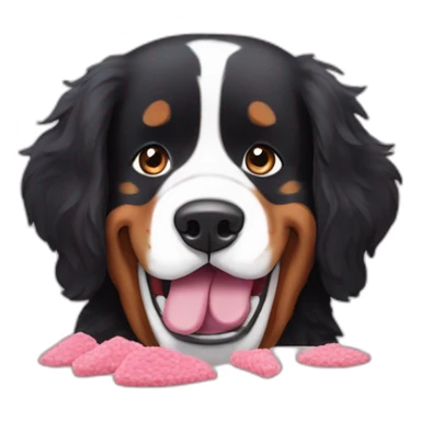 bernese mountain dog eating barbapapa sticker
