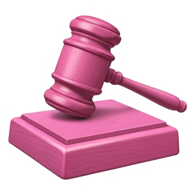 pink gavel and block sticker