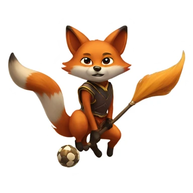 fox plays quidditch sticker