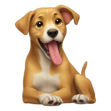 dog licking feet’s sticker