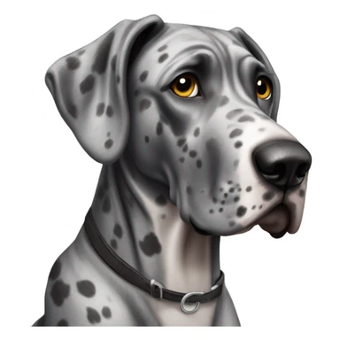 dark gray Merle great Dane sticker