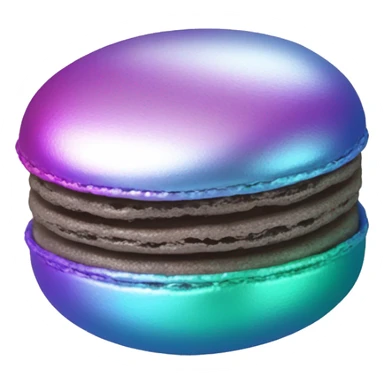 Realistic metallic silver macaroon with gradient colorful filling  sticker