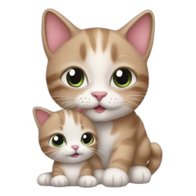 Un chat avec plein de bébé chat sticker
