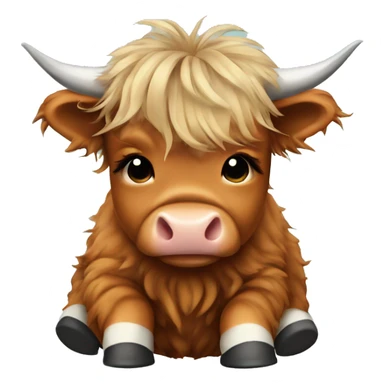 baby highland cow with shark sliders sticker