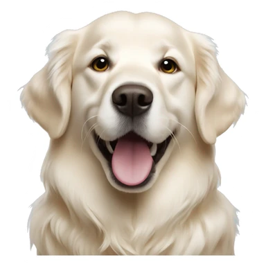 white golden retriever on his birthday sticker