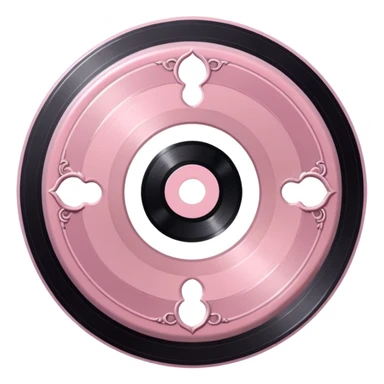 Vintage rococo pale pink vinyl record sticker