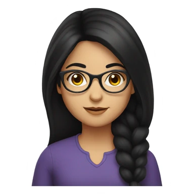 armenian girl with optical glasses and black hair sticker