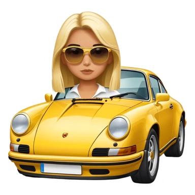 Yellow Porsche 911 992 with girls sticker