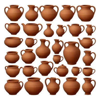 clay pottery with diffetent motifs sticker