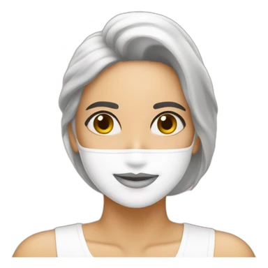 Chica blanca  haciendo skincare sticker