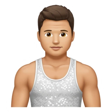 Nick Lachey from 98 Degrees with white sequin tank top sticker