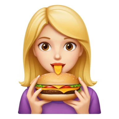 Girl eating cheeseburger sticker