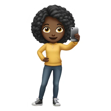 Girl taking a selfie full body sticker