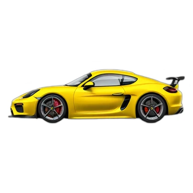 yellow porsche cayman gt4 sportscar sticker