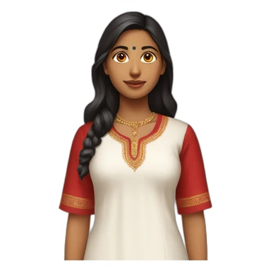 indian girl wearing a blood red kurti and white pajama sticker