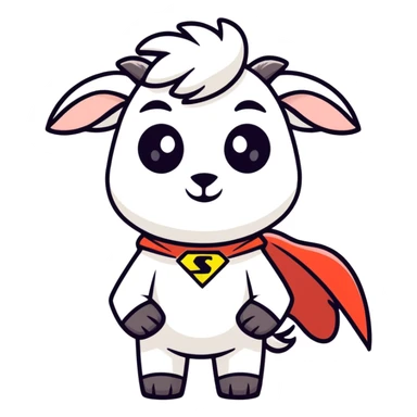 Goat wearing a super hero costume  sticker