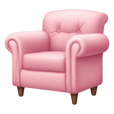 realistic pastel pink armchair with blanket sticker