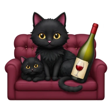 black cats On A Couch With Wine sticker