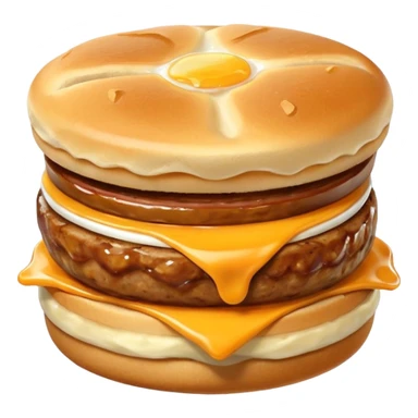 Egg mcmuffin egg sausage cheese in an existing muffin sticker