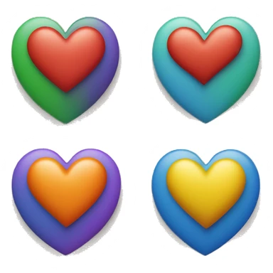 red heart in orange heart in yellow heart in green heart in blue heart i Purple Heart  sticker