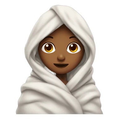 Cosy girl wrapped in blanket  sticker
