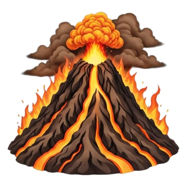 Volcanic eruption with brown lava sticker