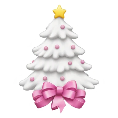 White christmas tree with pink bows sticker