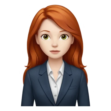 redhead long hair woman with office look sticker