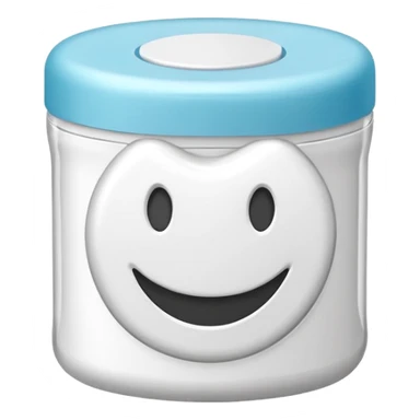 White Round plain pack of white dental floss with no smiley faces sticker